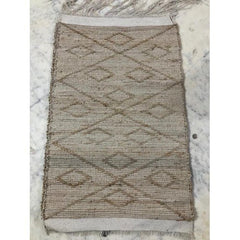 Traditional Agra Hand Tufted Durable Quality Woolen & Cotton Durrie In Brown Colour For Home