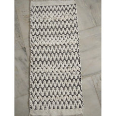 Traditional Agra Hand Tufted Durable Quality Woolen & Cotton Durrie In White Colour For Home