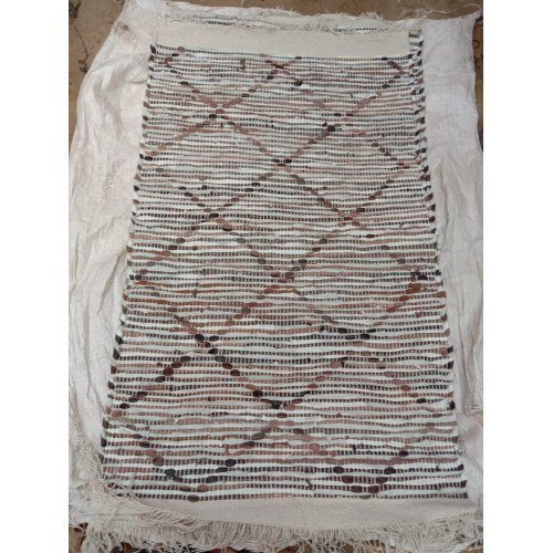 Traditional Agra Hand Tufted Durable Quality Natural Cotton Yarn Durrie In Beige Colour For Home