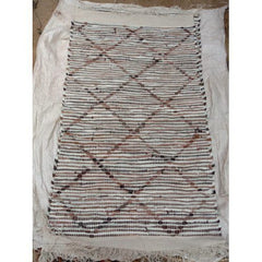 Traditional Agra Hand Tufted Durable Quality Natural Cotton Yarn Durrie In Beige Colour For Home