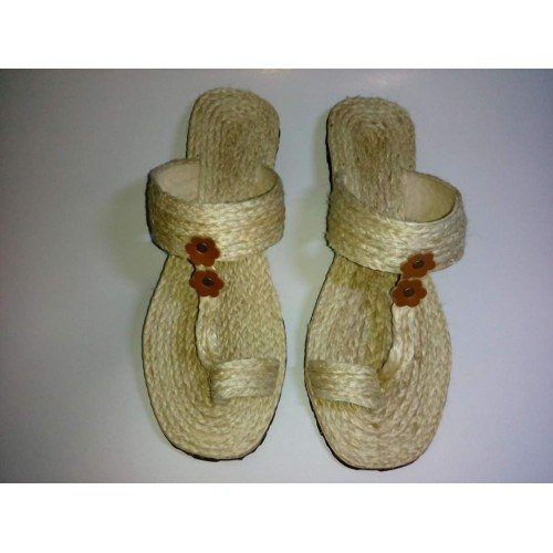 Agra Hand Tufted Durable Quality Natural Cotton Yarn Slipper Set In Brown Colour For Wearing Purpose