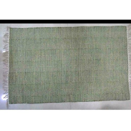 Traditional Alluring Handicraft Green Colour Agra Durrie Of Uttar Pradesh For Home Furnishing