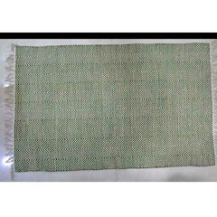Traditional Alluring Handicraft Green Colour Agra Durrie Of Uttar Pradesh For Home Furnishing