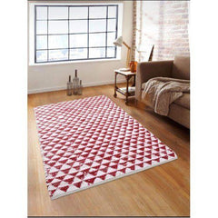 Traditional Alluring Handicraft Red & White Colour Agra Durrie Of Uttar Pradesh For Home Furnishing