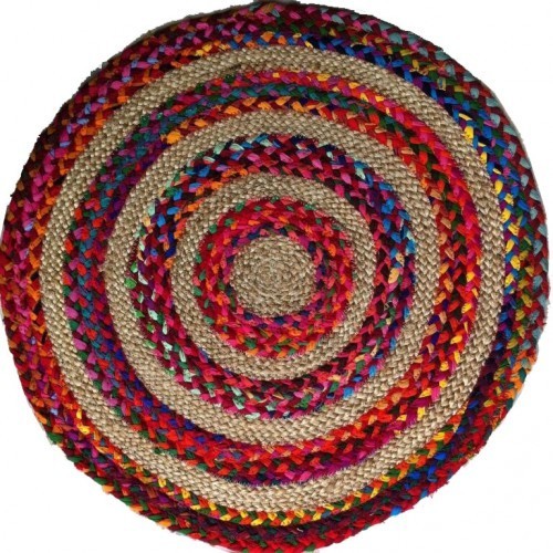 Agra Durrie Hand Tufted Durable Quality Woolen & Cotton Durrie (4 X 4 Ft) By S.R. Handloom