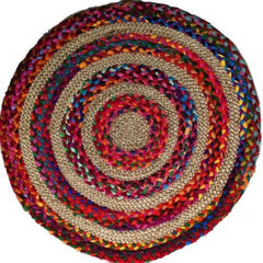 Agra Durrie Hand Tufted Durable Quality Woolen & Cotton Durrie (4 X 4 Ft) By S.R. Handloom