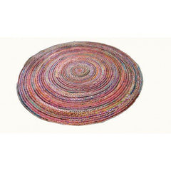 Agra Durrie Hand Tufted Durable Quality Woolen & Cotton Durrie (4x4 Ft) By S.R. Handloom