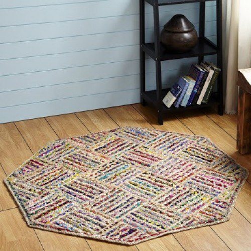 Agra Durrie Hand Tufted Durable Quality Woolen & Cotton Durrie (4 X 4 Ft) By S.R. Handloom