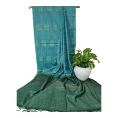 Handloom Fancy Blue & Grey Saree