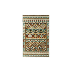 Handmade 3X5 Mirzapur Kilim Rugs Wool Jute Cream Brown