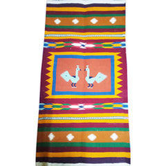 Handmade Cotton Navalgund Durrie with 2 Birds