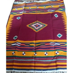 Traditional Hand Woven Karnataka Special Navalgund Designer Durrie Maroon Color