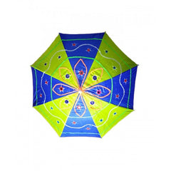 Handmade Pipli Traditional Applique Work Royal Blue & Green Color Umbrella