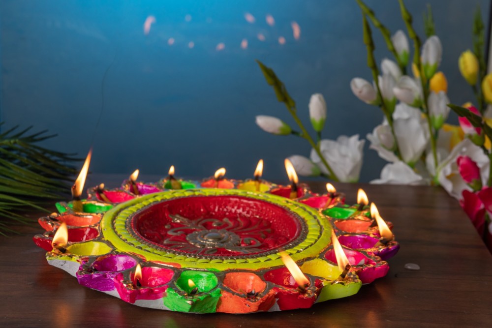 Handmade Terracotta Diwali Navaratri Diya with 21 Diya's