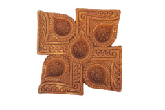 Handmade Terracotta Diwali Navaratri Diya with 5 Diya's (VIII)