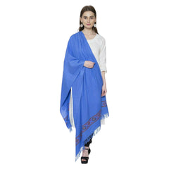 Himalayan flower weaved shawl single strip in Merino woollen Shawl