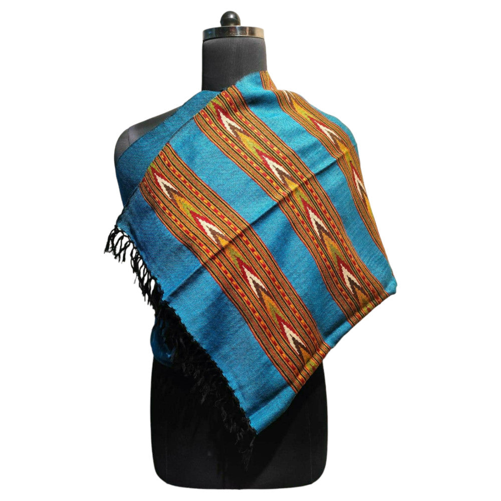 Himalayan wool plain shawl in Blue Colour