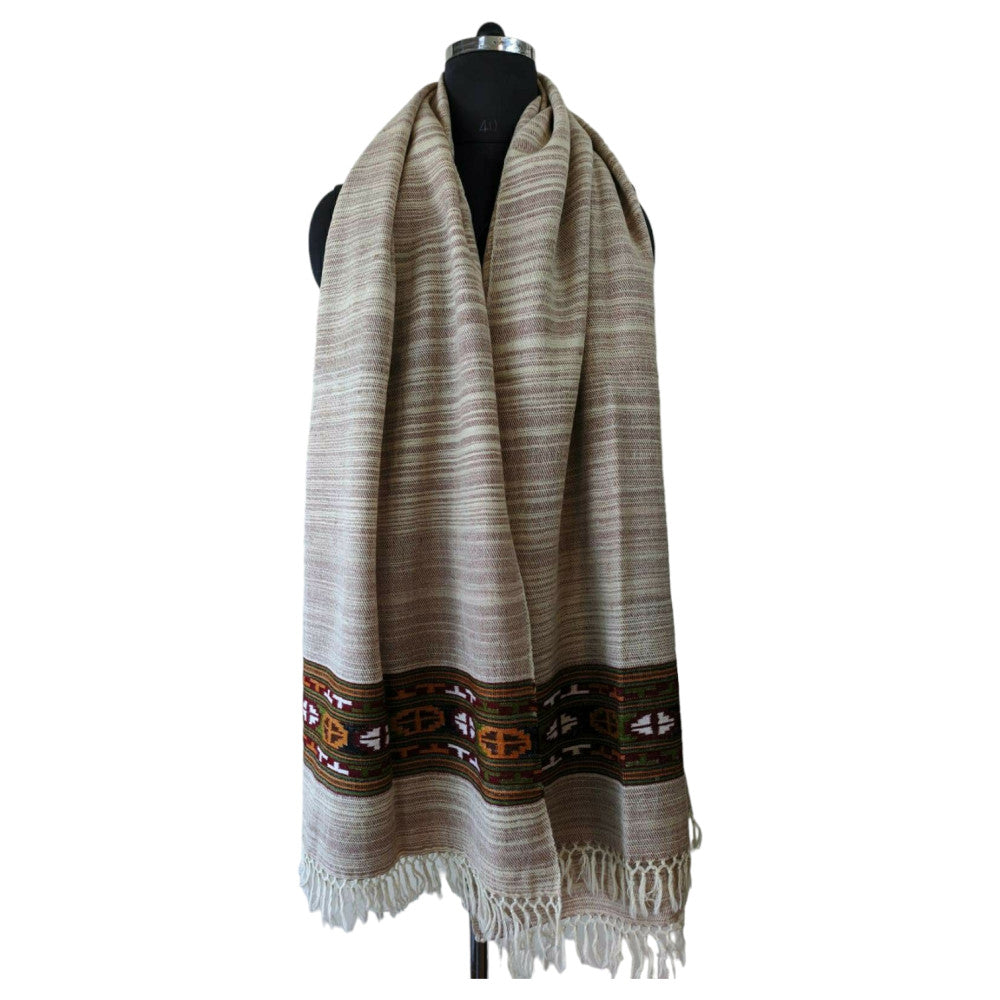 Himalayan wool plain shawl in Cream Colour