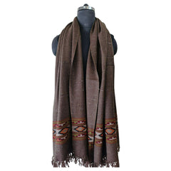 Himalayan wool plain shawl in Dark Brown Colour
