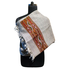 Himalayan wool plain shawl in Grey & Brown Colour