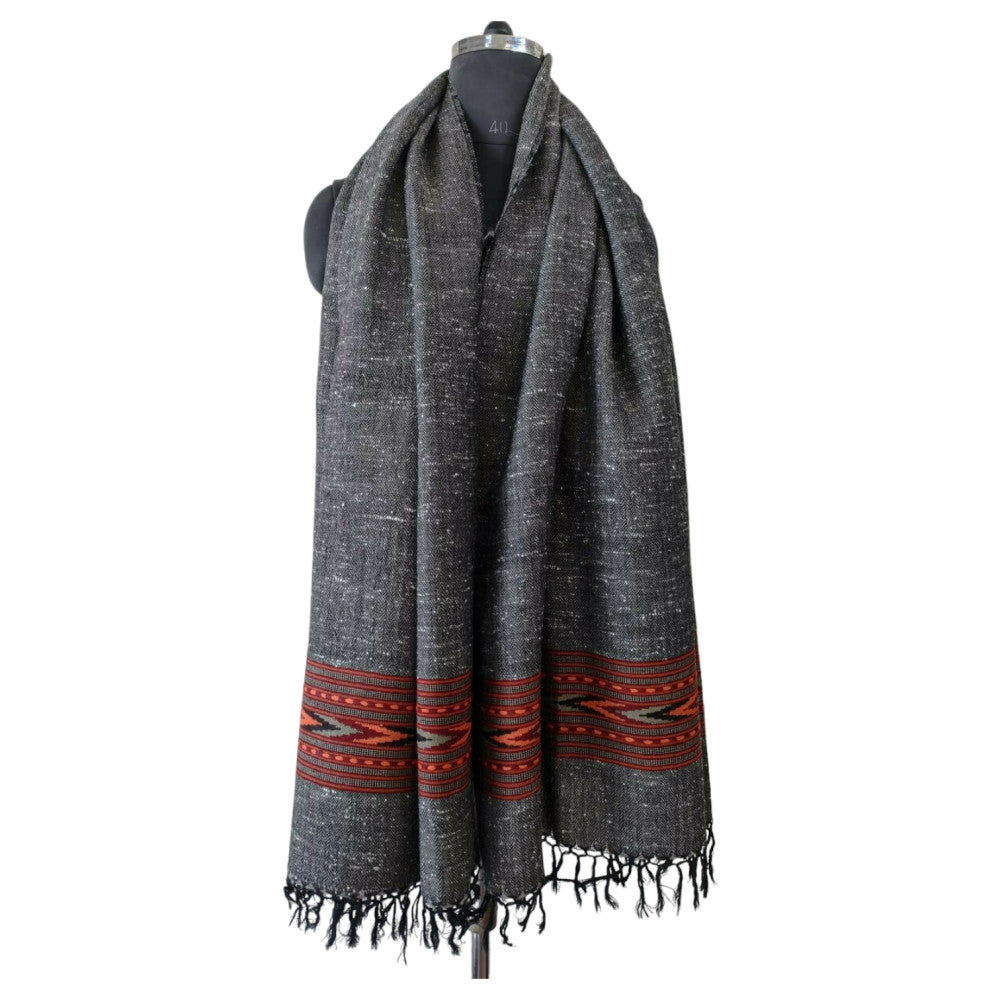 Himalayan wool plain shawl in Grey Colour