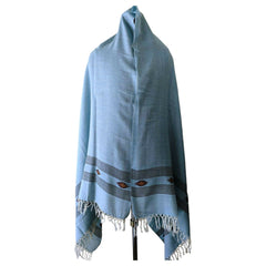Himalayan wool plain shawl in Light Blue Colour
