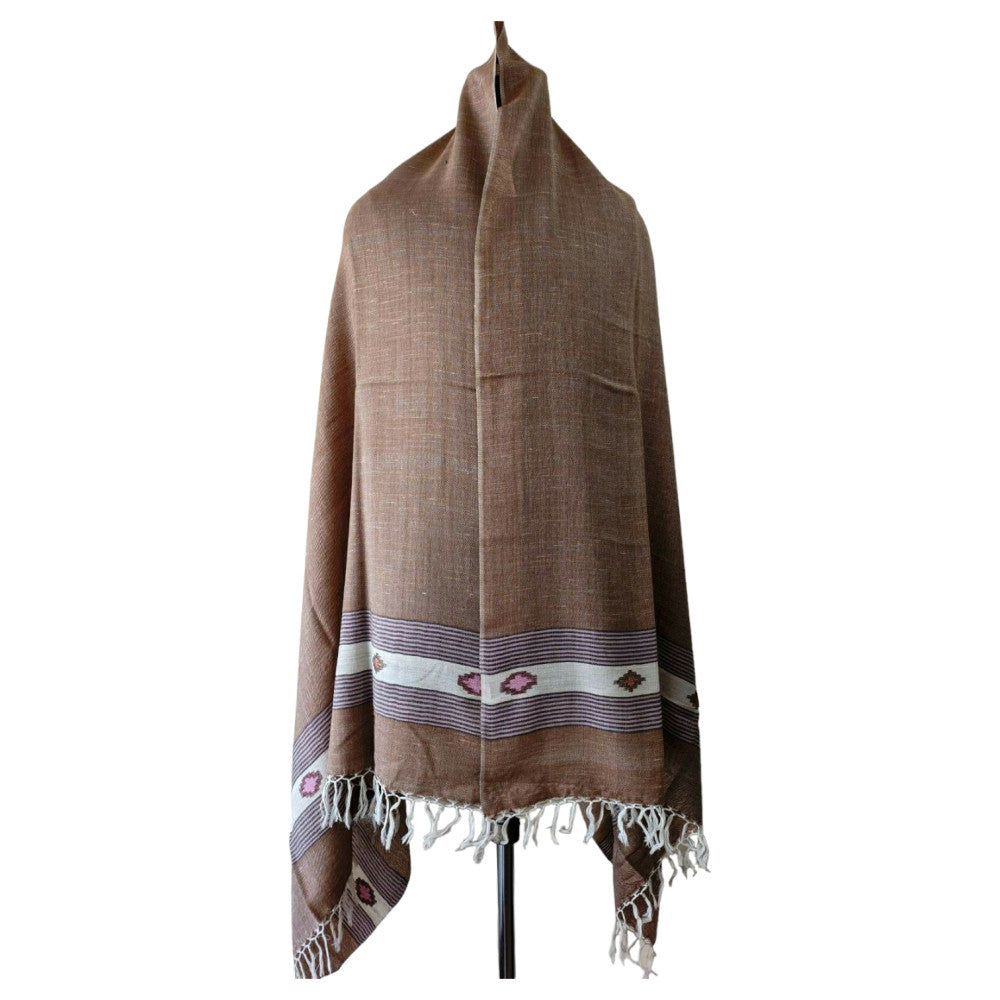 Himalayan wool plain shawl in Light Brown Colour