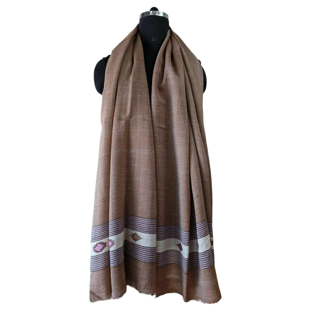 Himalayan wool plain shawl in Light Brown Colour
