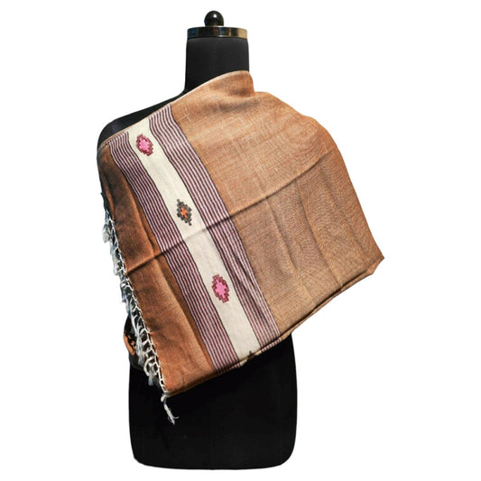 Himalayan wool plain shawl in Light Brown Colour