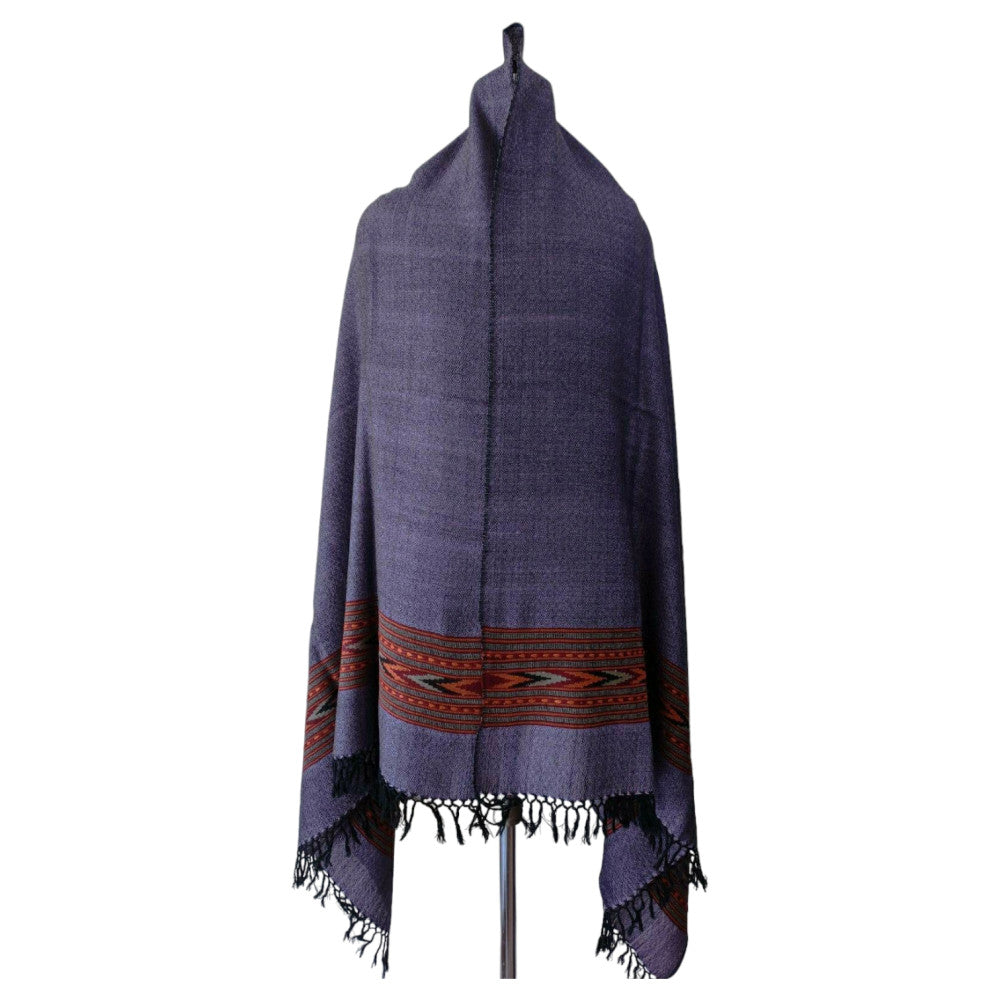 Himalayan wool plain shawl in Purple Colour