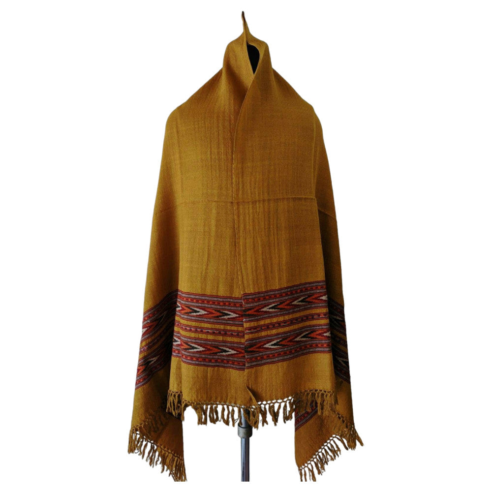 Himalayan wool plain shawl in Yellow Colour