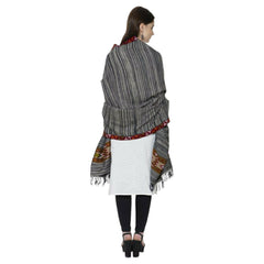 Himalayan Yak woolen shawl in kinnauri arrow design with side border