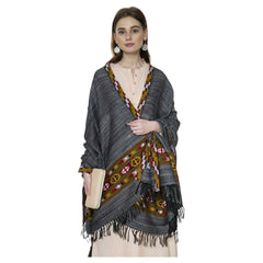 Himalayan Yak woolen shawl with side border
