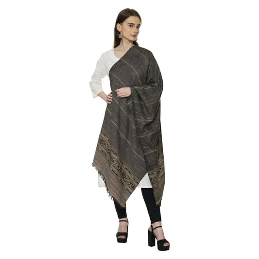 Himalayan Yak woolen stole in ethnic design