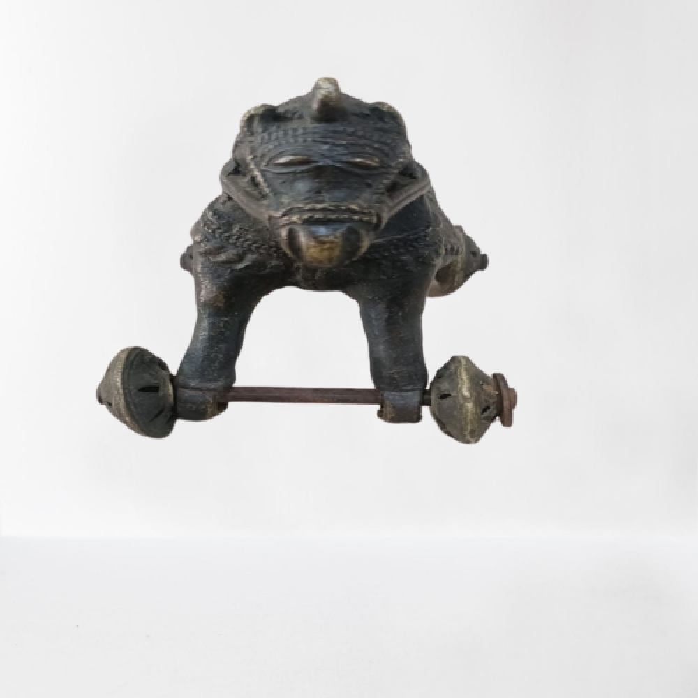 Horse On Wheels Bell Metal & Brass Art