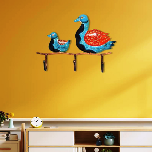 Iron Painted Mother & Baby Duck Holder