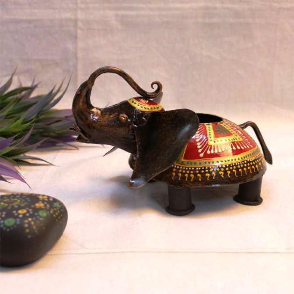 Shop – Iron painted Tea Light Elephant - GI Heritage– Gi Heritage