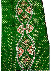 Jamnagar Bandhani Handloom Designer Work Silk Green Suit for Women