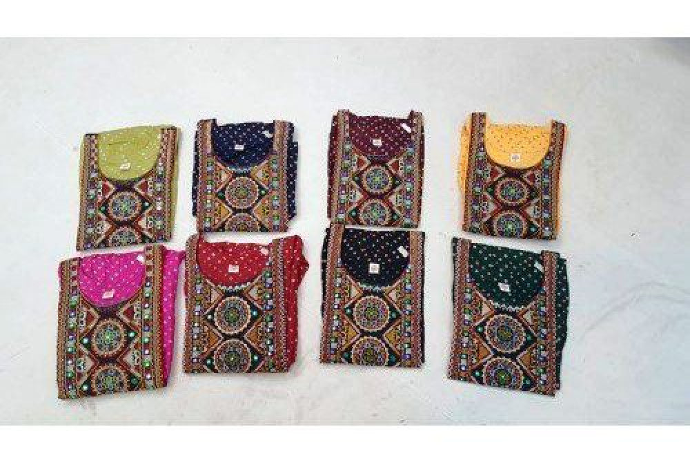 Traditional Handloom Jamnagar Bandhani Rayon Fabric Long Stylish Kurti for Girls