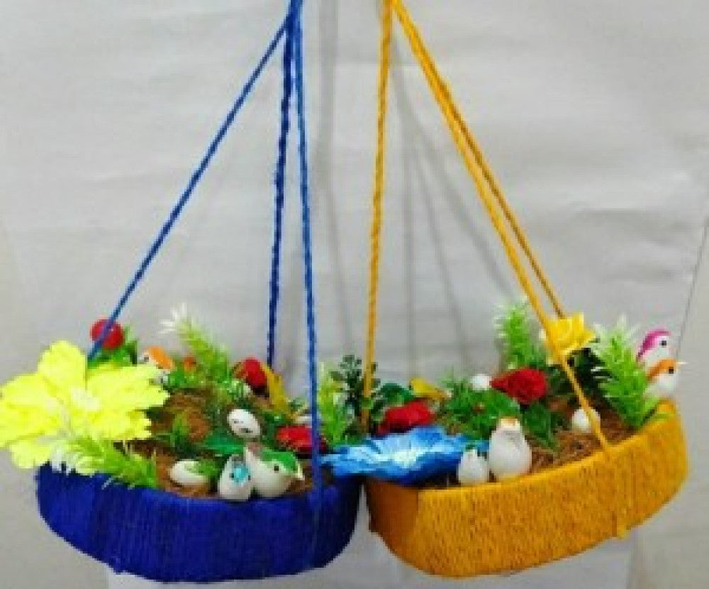 Jute Nest Wall Hanging Blue