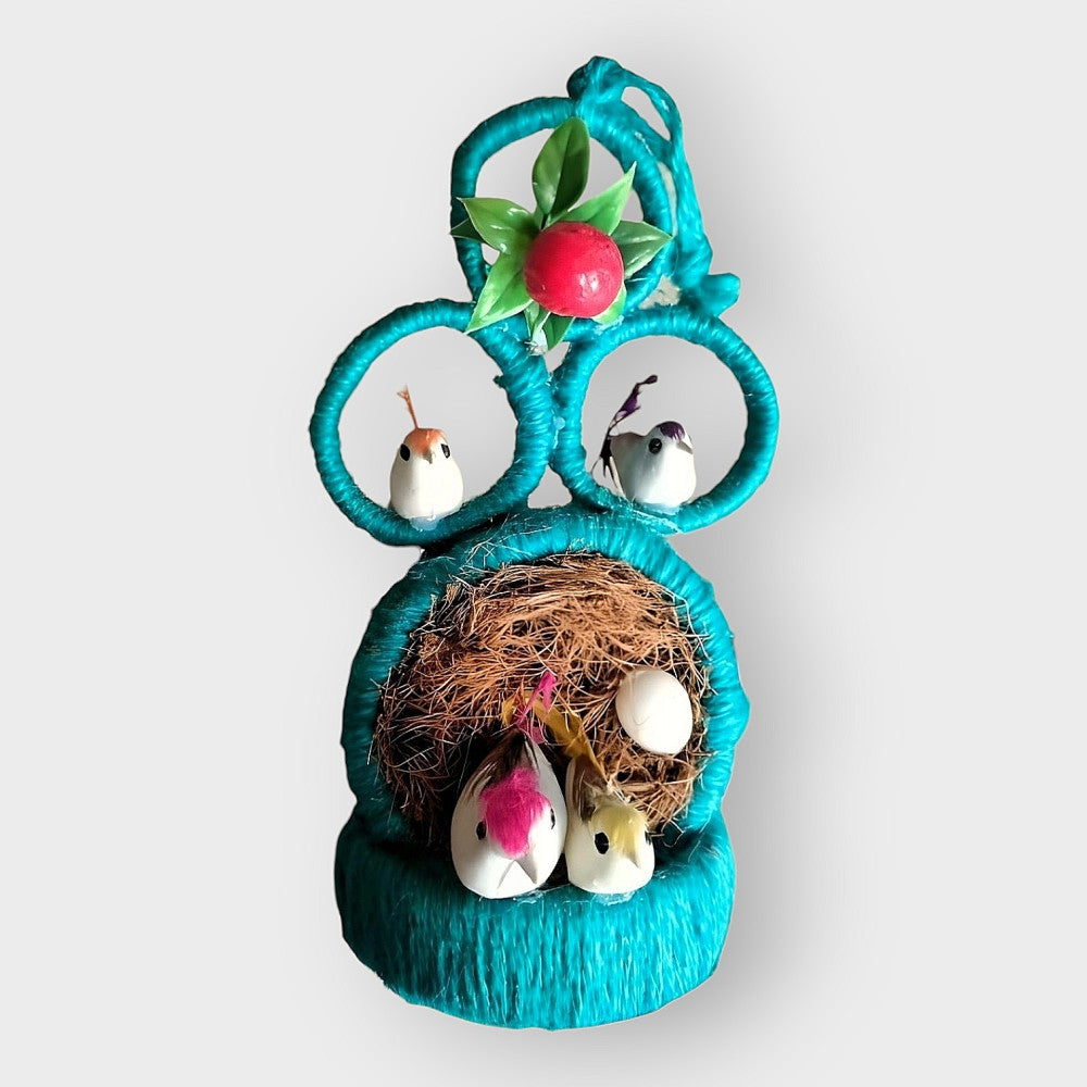 Jute Nest Wall Hanging Light Blue