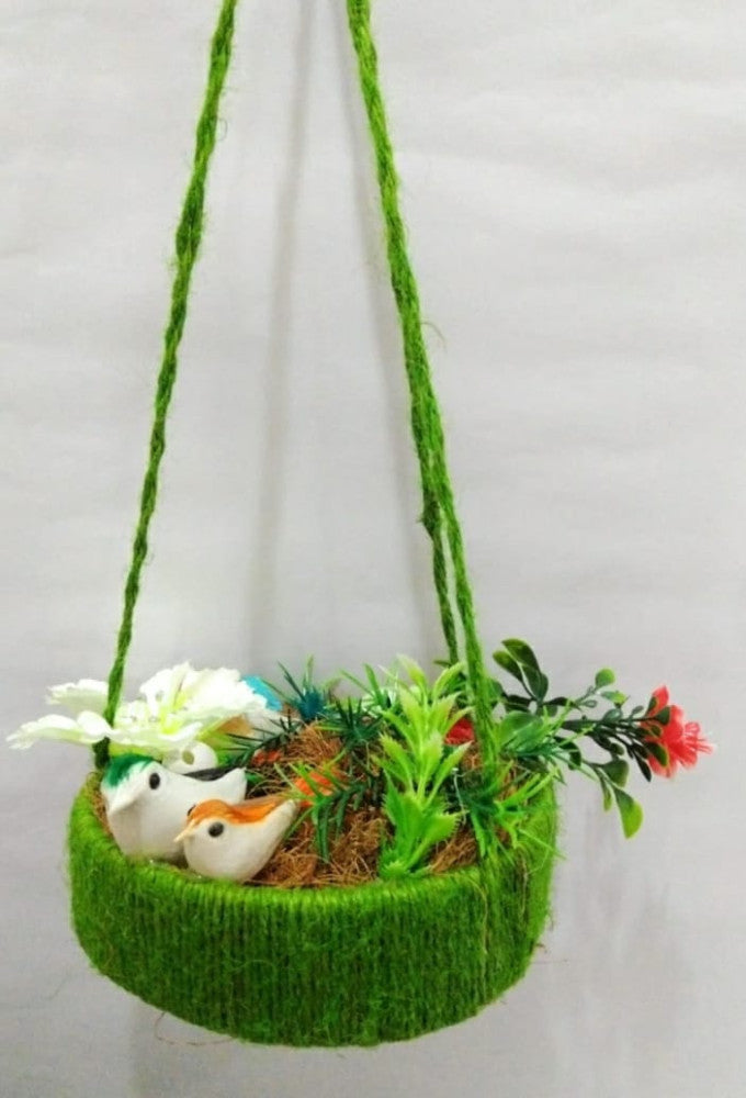 Jute Nest Wall Hanging Light Green