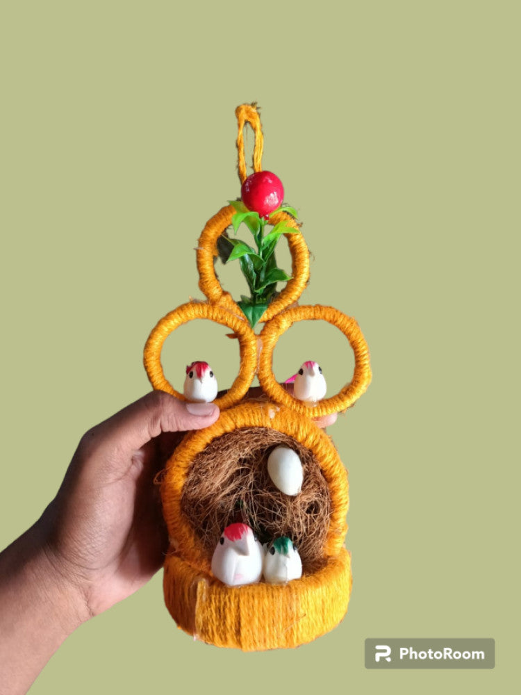 Jute Nest Wall Hanging Orange