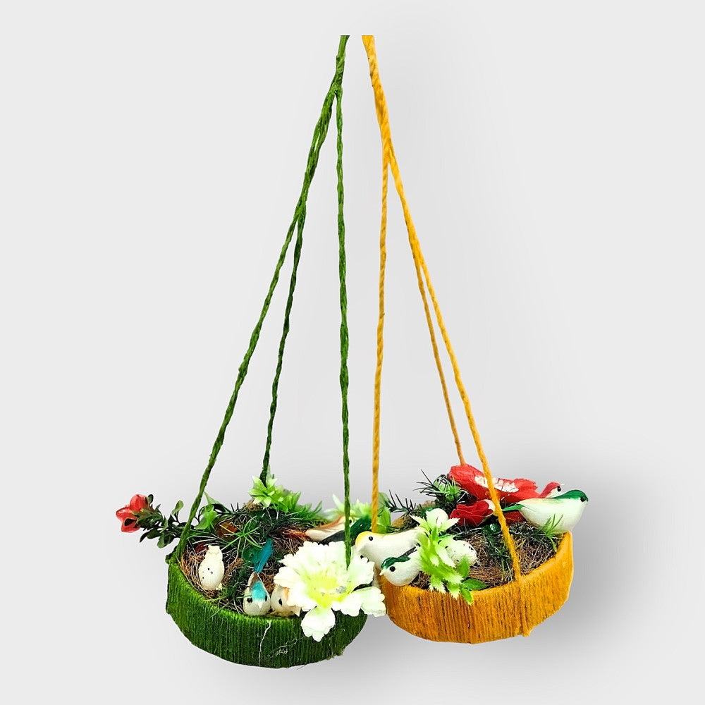Jute Nest Wall Hanging Yellow colour