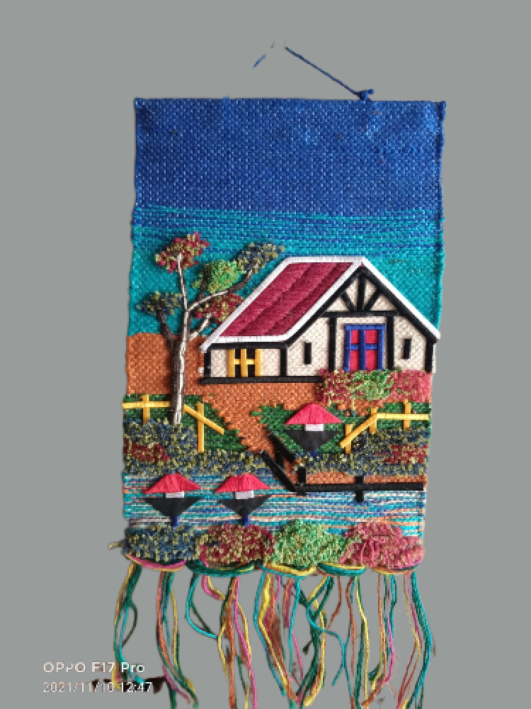 Jute Wall Hanging of a House