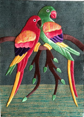 Jute Wall Hanging Parrots