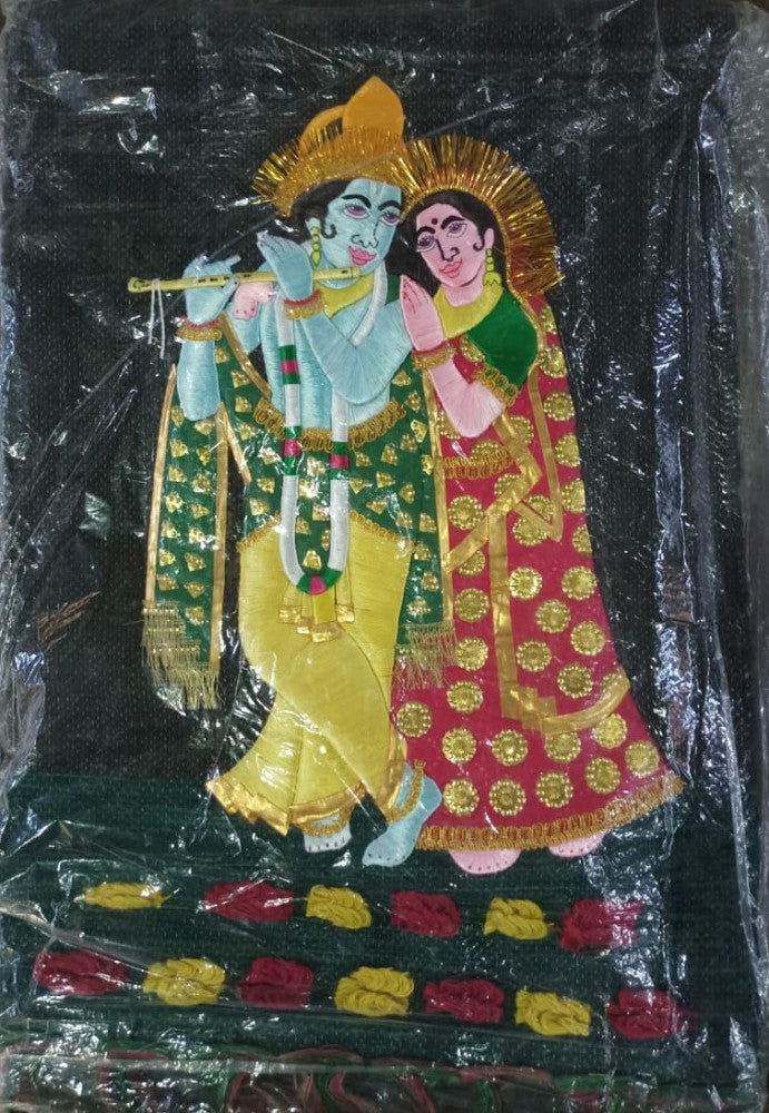 Jute Wall Hanging Radha Krishna