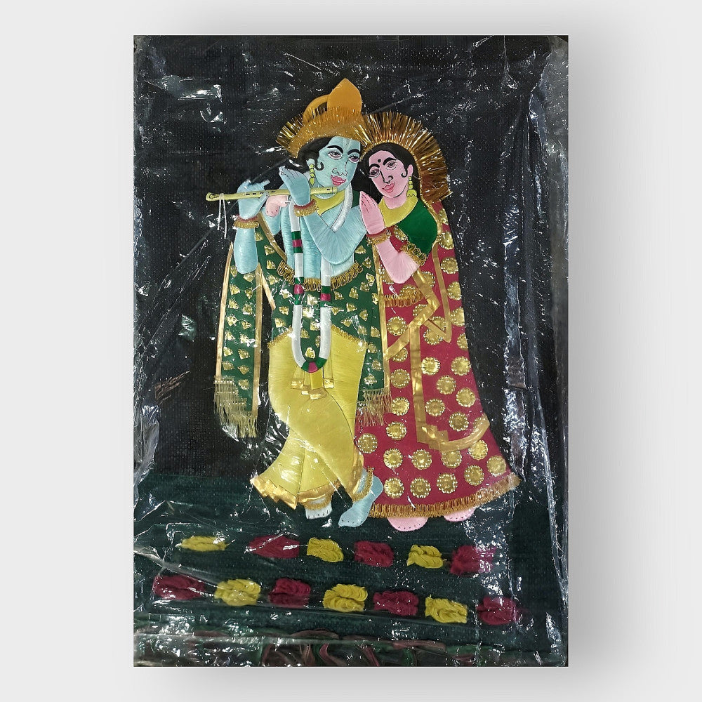 Jute Wall Hanging Radha Krishna