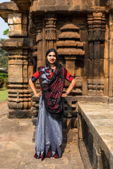 Kargil Kumbha Grey Cotton Saree