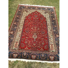 Traditional Kashmir Hand Knotted Silk Red Carpet